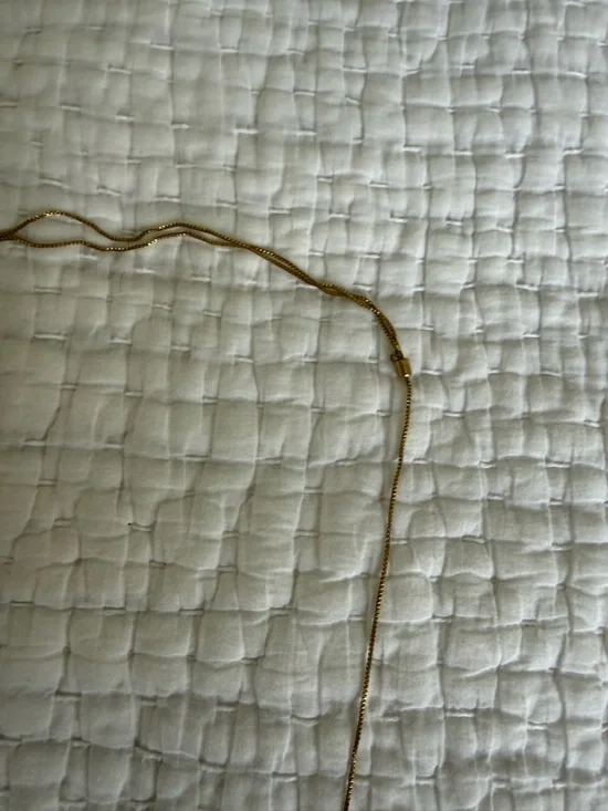 Anthropologie Gold Disc & Cylinder Bead Necklace - Picture 4 of 4